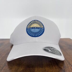 Travis Mathew Touching Down White Flexfit Tech Golf Hat Mens‎ OS